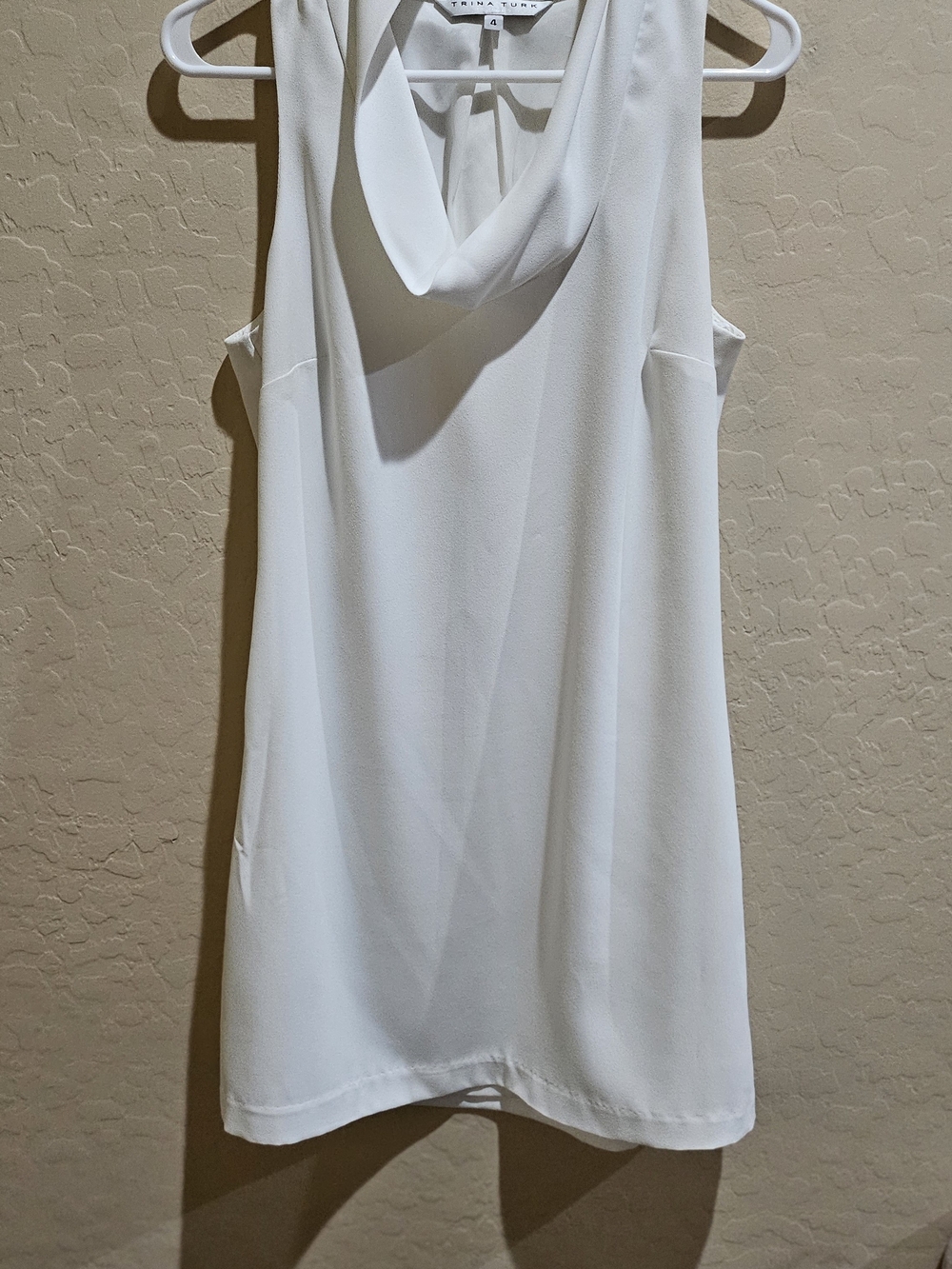Trina Turk Ivory Cowl Neck Sleeveless Camisole